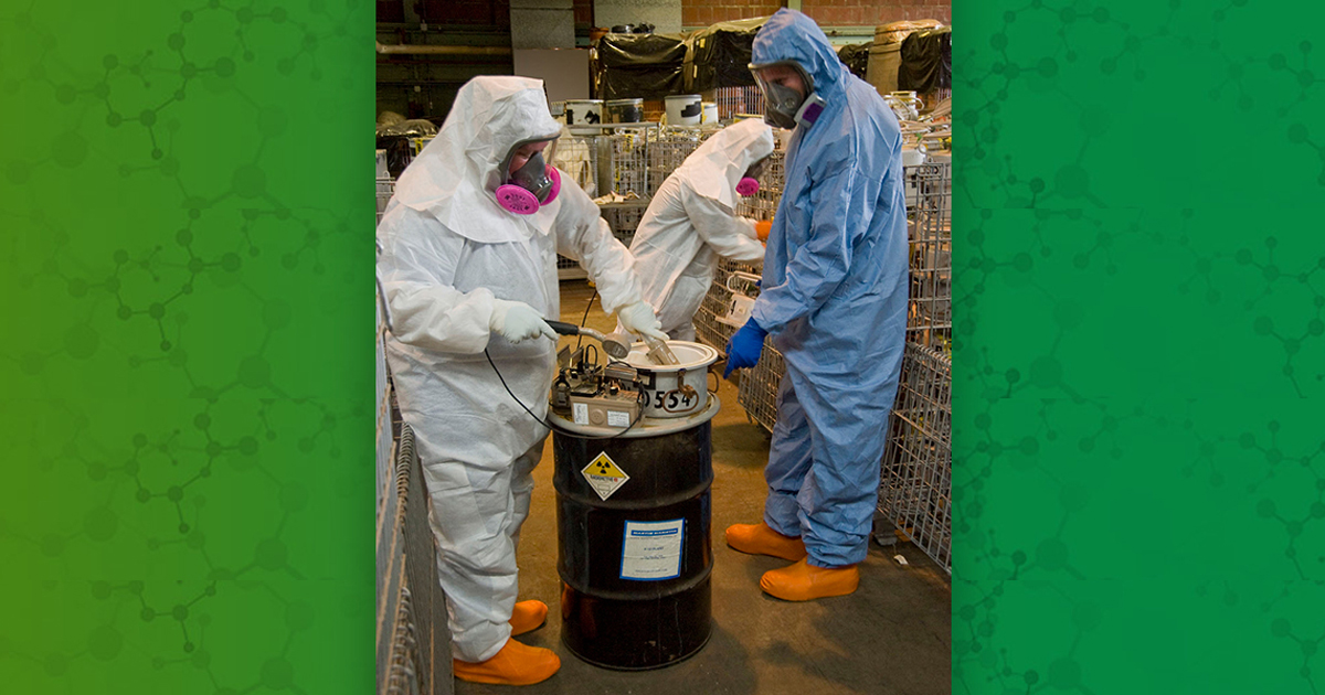 Hazardous materials workers in full safety gear