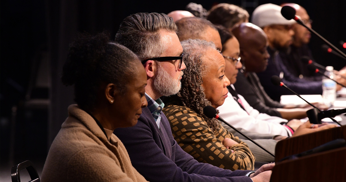 Panelists and participants at the Mebane Arts and Community Center