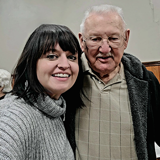 Fitch pictured with her grandfather