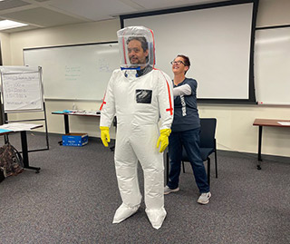 protective equipment at an enhancement training