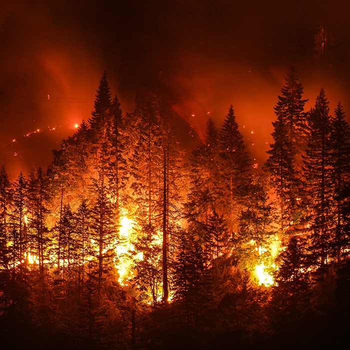Eagle Creek wildfire in Columbia River Gorge, OR