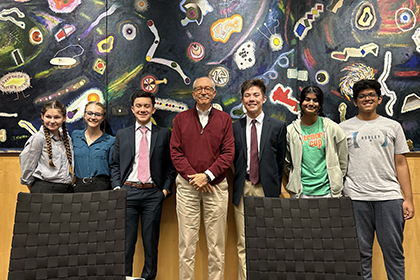 Rick Woychik with group of students