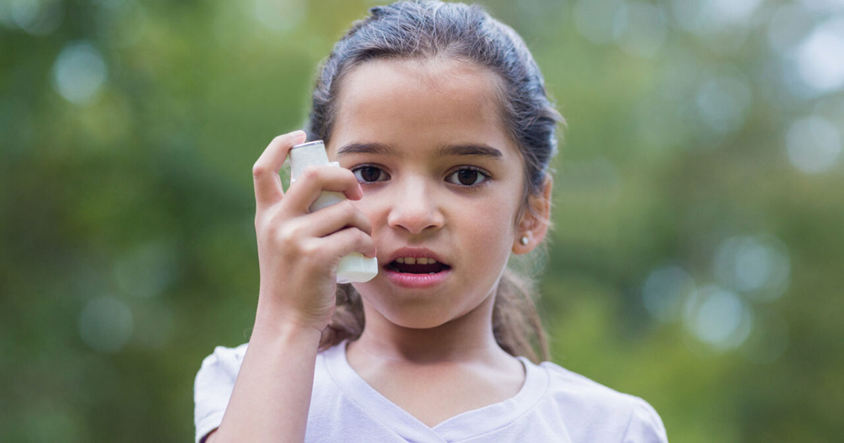 child using an inhaler