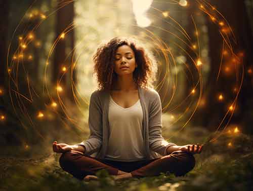 Woman meditating