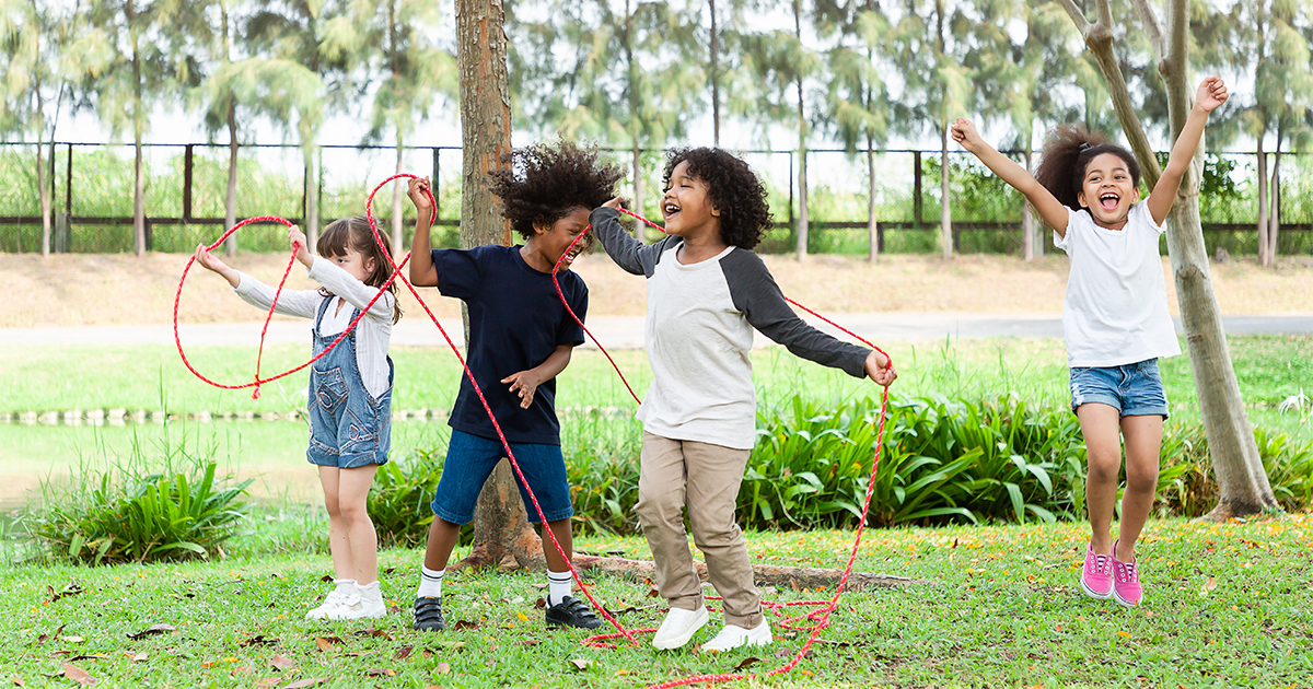 kids playing with jump rope