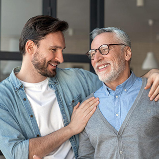 two men smiling