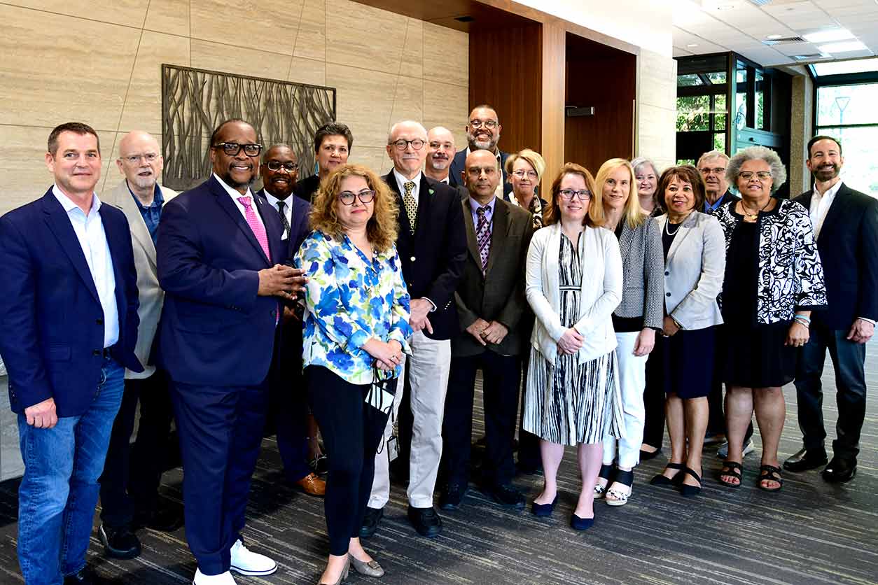 Advisory council members together with NIEHS leaders and grantees gathered in person and virtually for the 172nd Council meeting June 4. (Photo courtesy of David Iversen / NIEHS)