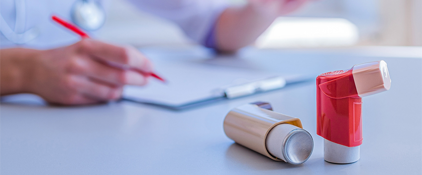 inhaler on a desk