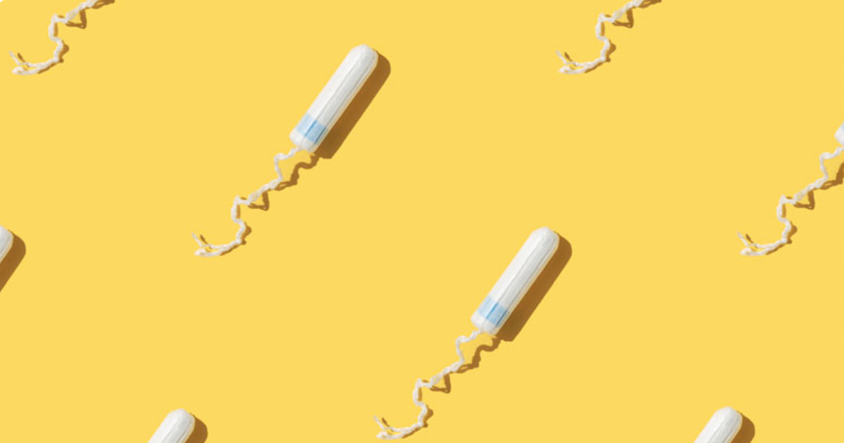 tampons on yellow background