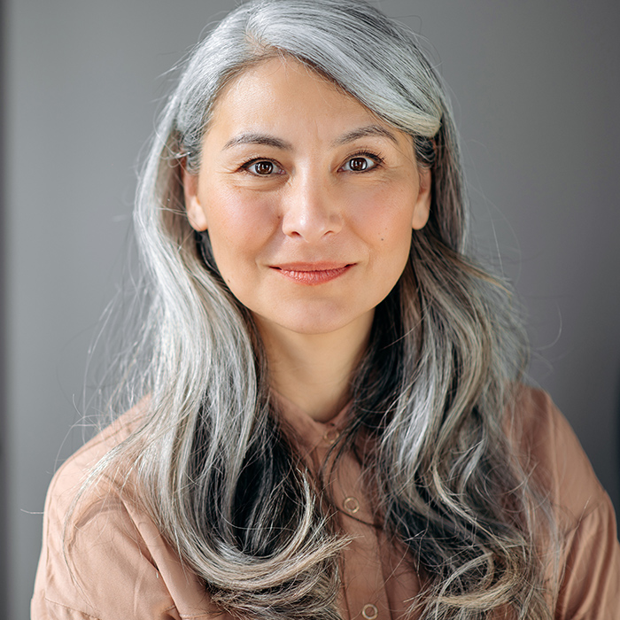 Close up portrait of Asian American woman