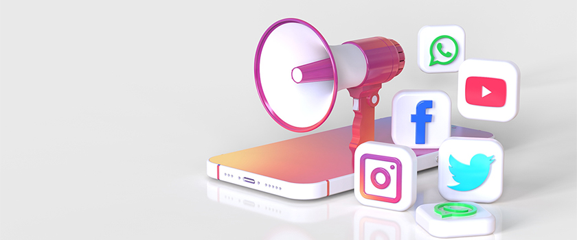 3D icons of social media