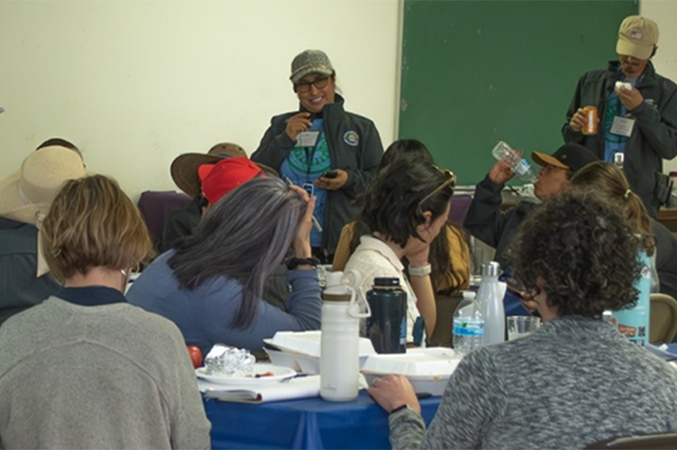 Isabel Solorio and community volunteers