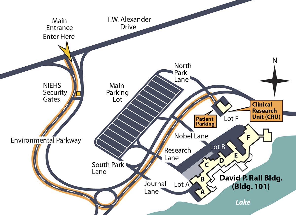Parking Map at Clinical Research Unit in North Carolina