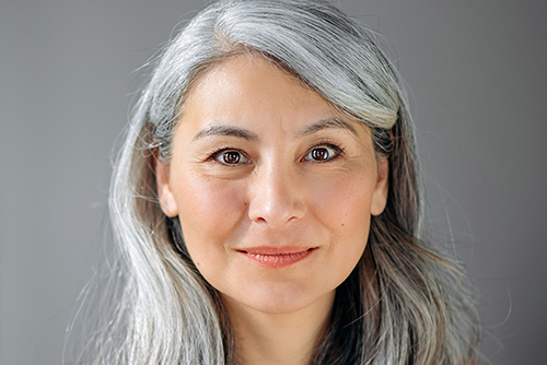 Woman with gray hair