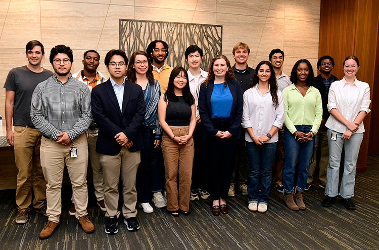 PostBaccalaureate Fellows lined up at the Communications Challenge event