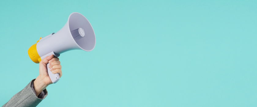 Man holding a megaphone