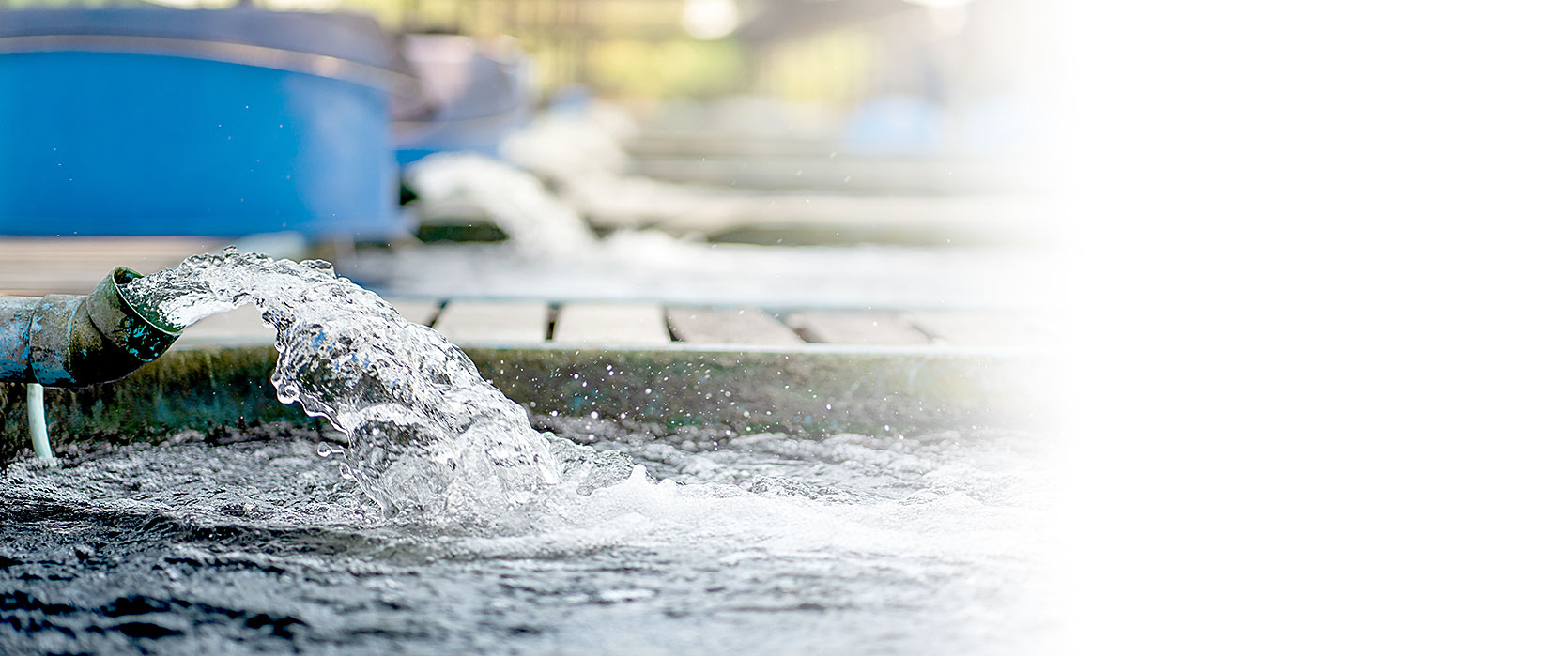splashing wastewater