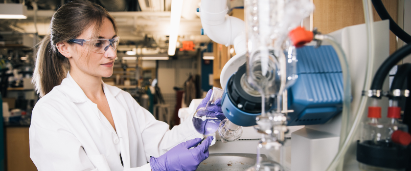 Nicolette Bugher in the lab