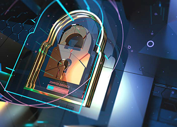 abstract image of lock in tech space