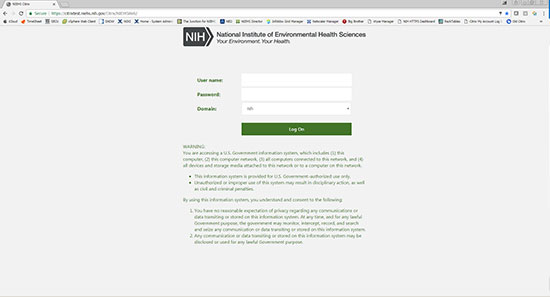 login page