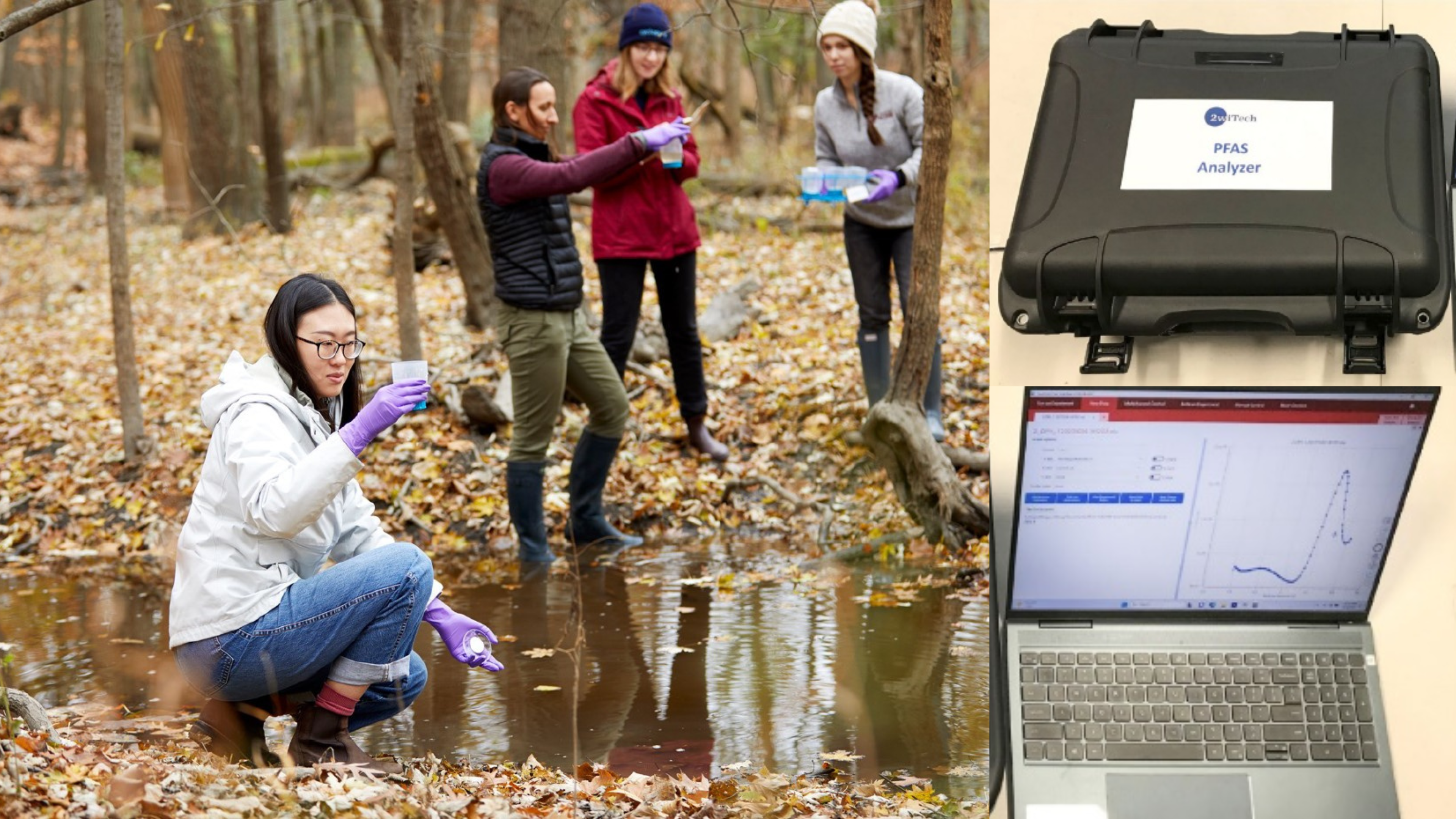 People doing fieldwork with a sensor