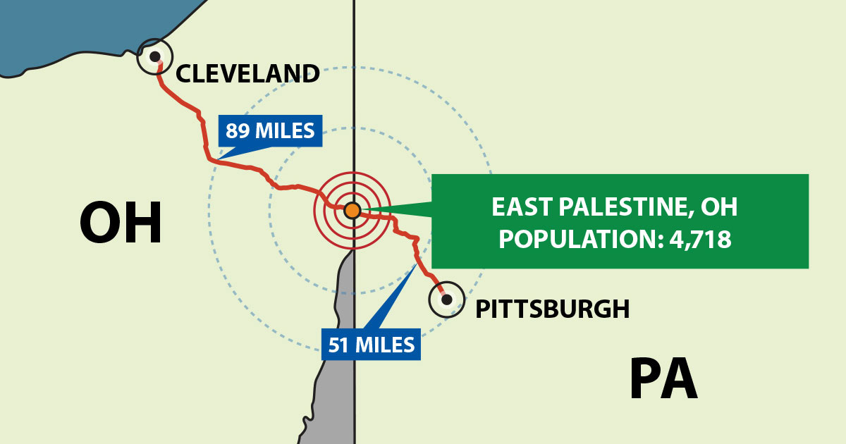 Map of location of the Ohio incident