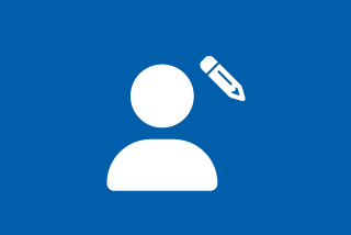 Icon of user and pencil