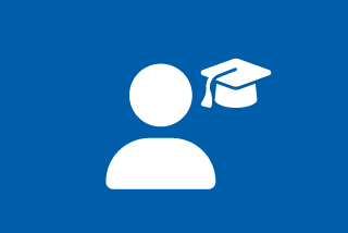 Icon of user and graduation cap