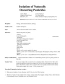 Isolation of Naturally Occurring Pesticides (teacher's guide) Cover