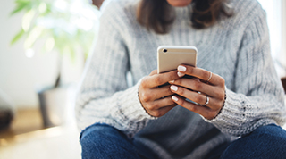 lady holding cellphone