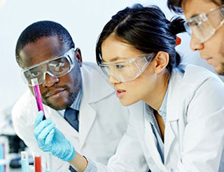 scientists in a lab setting