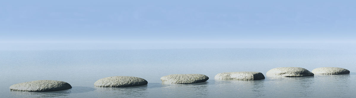 sequence of rocks in water