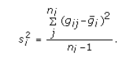 Sample variance for a profile is the sum of the squared differences divided by n-1