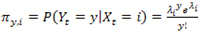 formula for emission probabilities with poisson distribution with a parameter