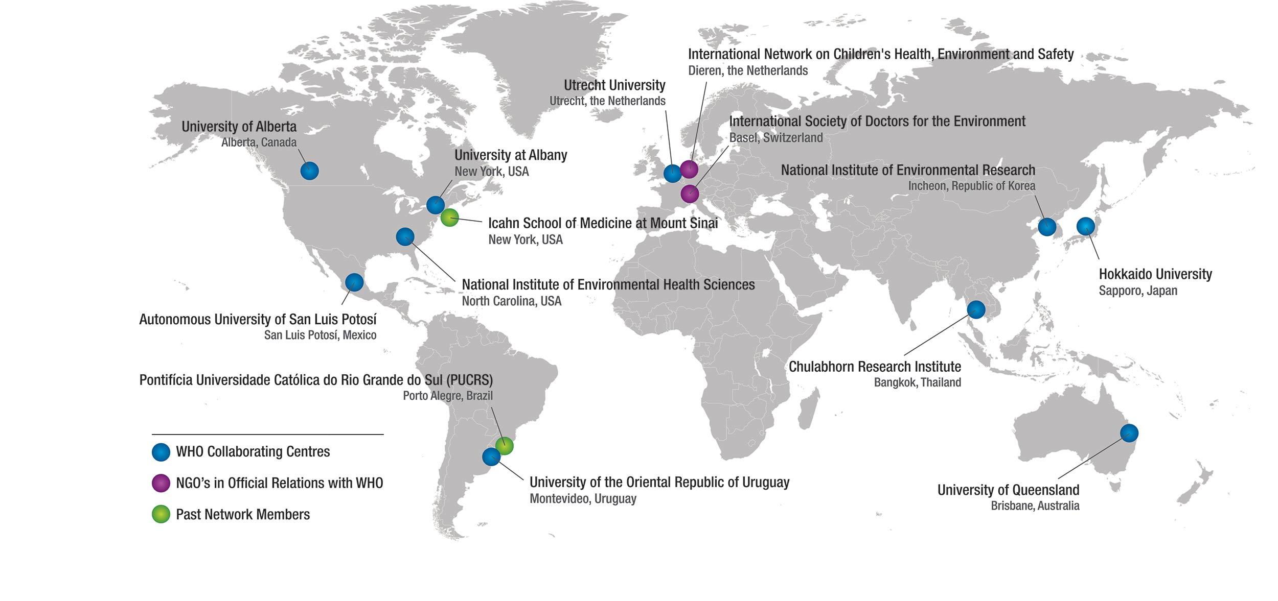 WHO Collaborating Centre Map