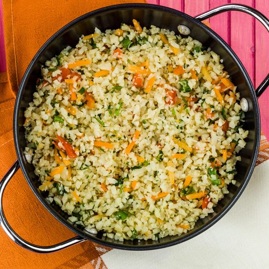 Cauliflower Rice Stir Fry with Duck Sauce and Hot Mustard