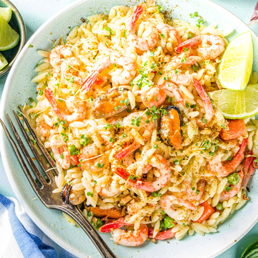 shrimp with orzo pasta