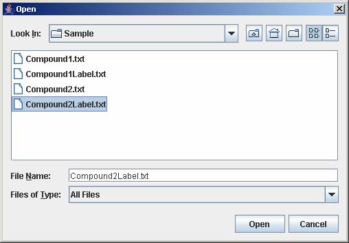 Select Compound2Label.txt and click Open