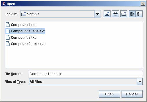 Select Compound1Label.txt and click Open