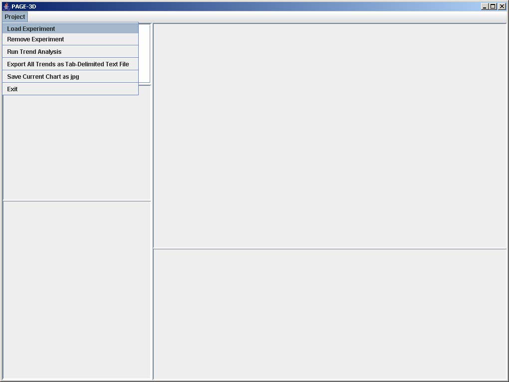 Click on project in the top left corner and click load experiement
