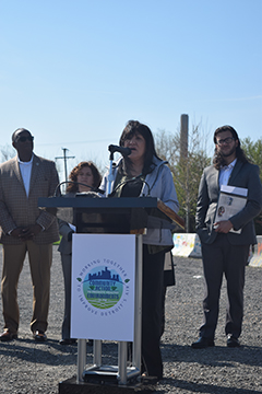 Pictured from left to right: Guy Williams, Detroiters Working for Environmental Justice; Toby Lewis, M.D., University of Michigan; Angela G. Reyes, Detroit Hispanic Development Corporation; and Evan Markarian, Southwest Detroit Environmental Vision