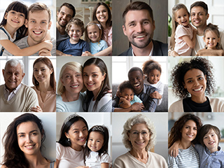 collage of diverse people smiling