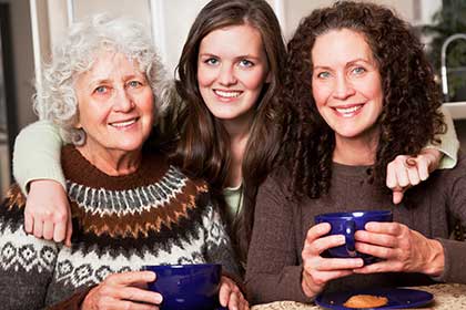 multigenerational family of women 