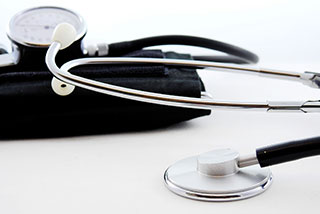 stethoscope and blood pressure cuff