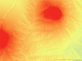 Potential exposure surface generated from a geospatial model