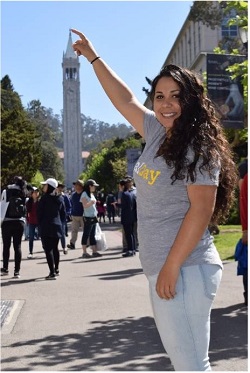 Laura Magana posing on UC-Berkeley campus
