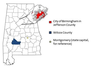 Map of Alabama Counties