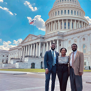 Nwanaji-Enwerem with his parents during a recent visit to the White House and Capitol.