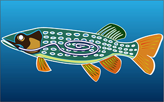 Woodland art image of pike fish