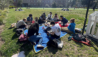 Aung and students at USC